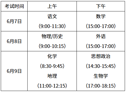 内蒙古2026高考时间