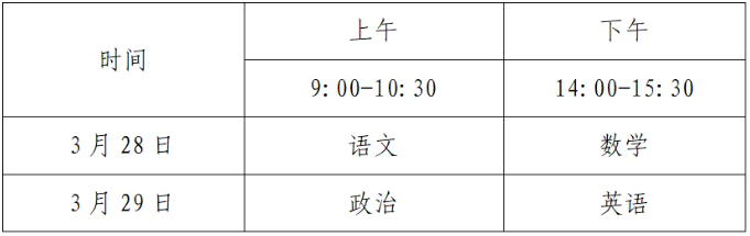 浙江体育单招文化考试