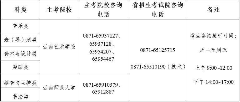 云南艺考分数线
